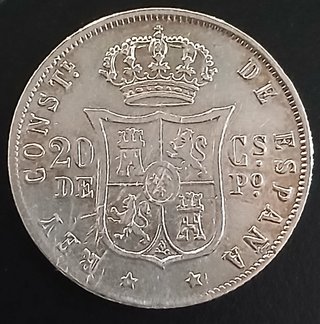 20 Centavos de Peso 1884 Manila ¡Plata! (Alf. XII)