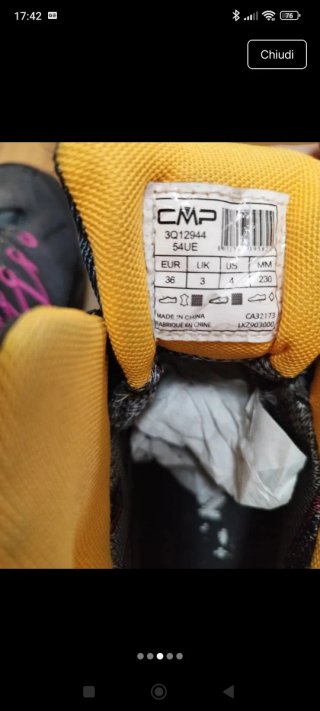 Scarponcini trekking CMP bambina/ragazza  N. 36