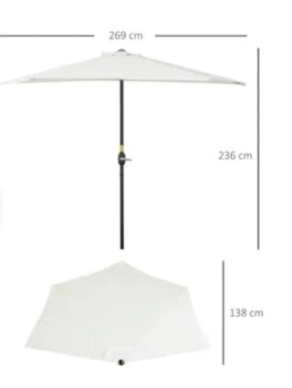 Sombrilla de terraza beige y negra