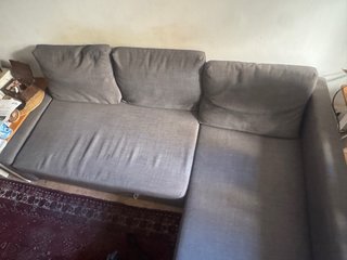 Sofá cama chaise longue gris 3 plazas