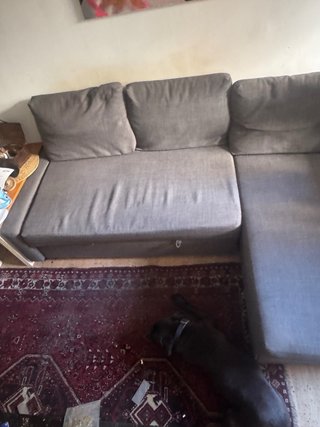 Sofá cama chaise longue gris 3 plazas