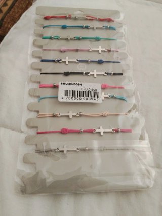 Lote 11 pulseras cruz colores variados