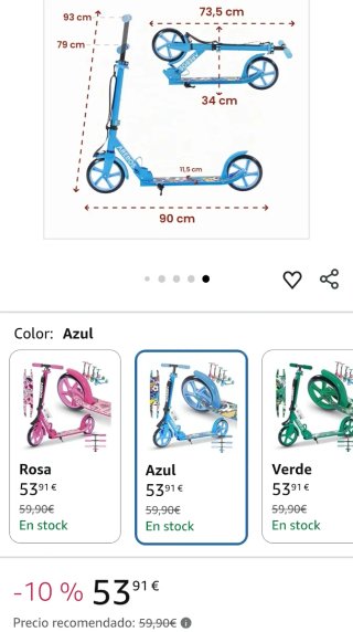 Patinete Arebos City Scooter Azul