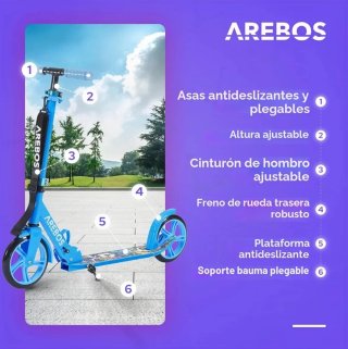 Patinete Arebos City Scooter Azul