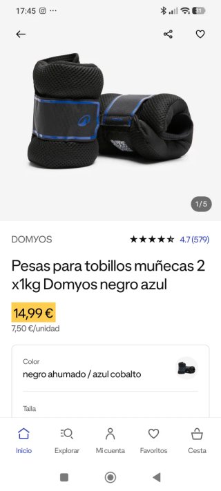 Lastres/Pesas Tobillo/Muñeca 2x1kg