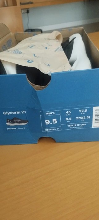 Zapatillas Brooks Glycerin 21 T.44 Negras/Blancas