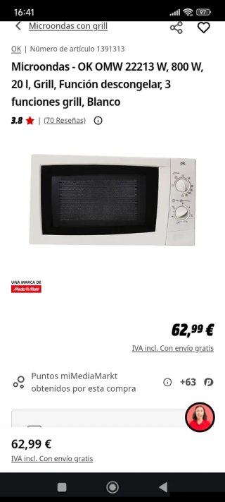 VENTA EXPRESS POR MUDANZA Microondas