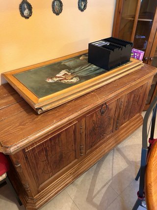 Conjunto de muebles rústicos de madera