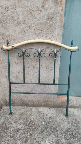 Cabecero de cama 90cm metal y madera