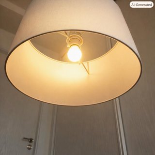 Lámpara de techo blanca de tela