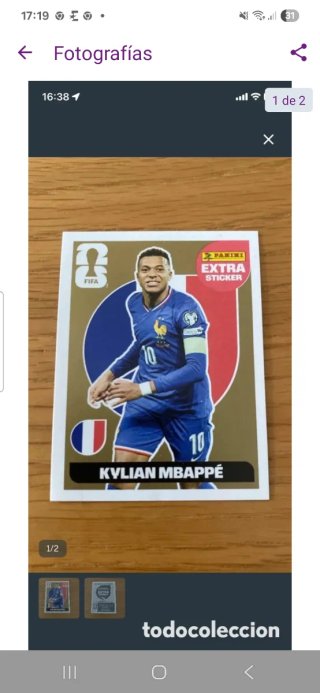 Pegatina Kylian Mbappé Extra Sticker Panini Cambio