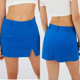 Minigonna Stradivarius bluette tg XS/34