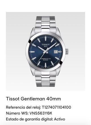 Tissot Gentelman powematic 80 siliciun