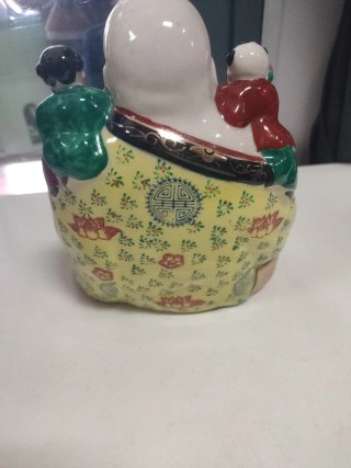 Figura Buda con Niños Porcelana Multicolor