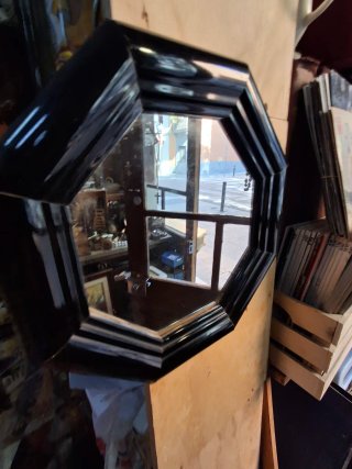 Espejo Vintage Pared Negro Octogonal