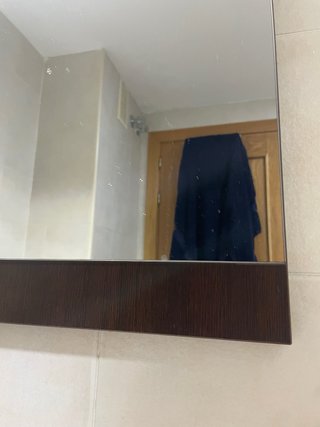 Espejo de baño madera y cristal