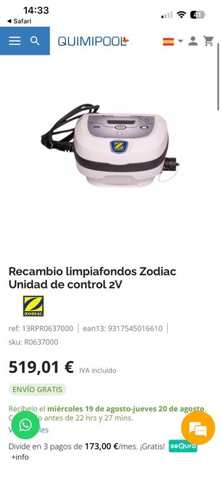 Centralita robot piscina Zodiac