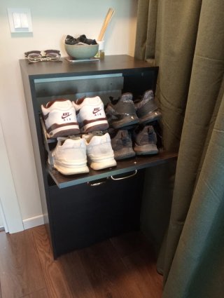 Zapatero Ikea Negro Madera