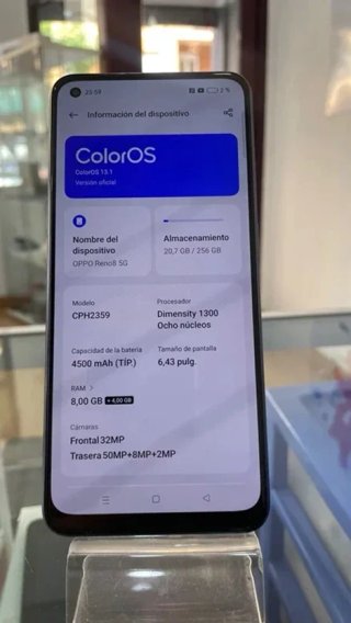 Oppo Reno8 5G Negro 256GB 8GB RAM