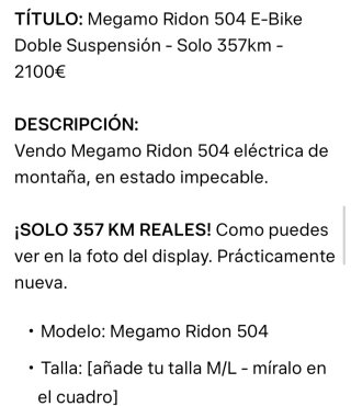 Megamo Ridon 504 E-Bike Doble Suspensión
