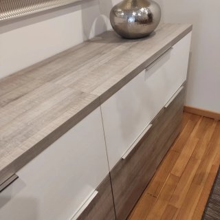 Aparador moderno madera y blanco