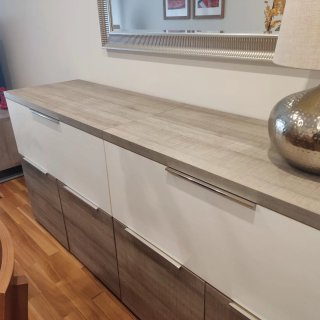 Aparador moderno madera y blanco