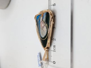Colgante Oro 18k Esmalte Virgen María