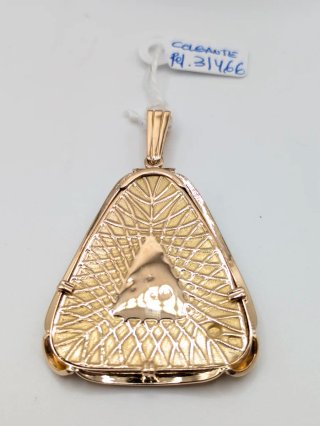 Colgante Oro 18k Esmalte Virgen María