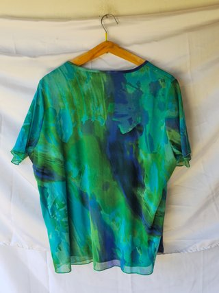 Maglia Elegante Fantasia Sfumata Verde/Blu