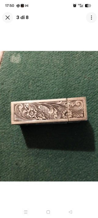 Porta Rossetto Vintage in Argento 800 - Incisione