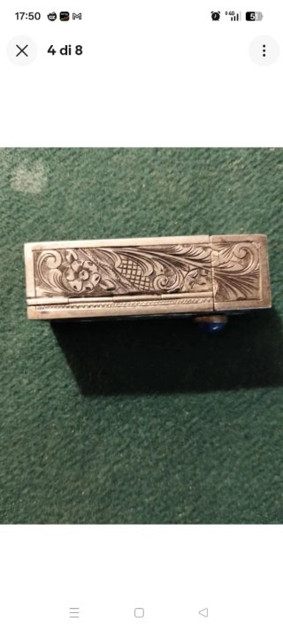 Porta Rossetto Vintage in Argento 800 - Incisione