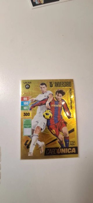 Cromo 15 Aniversario CR7 y Messi