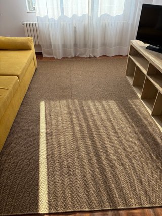 Alfombra efecto trenzado beige y marrón