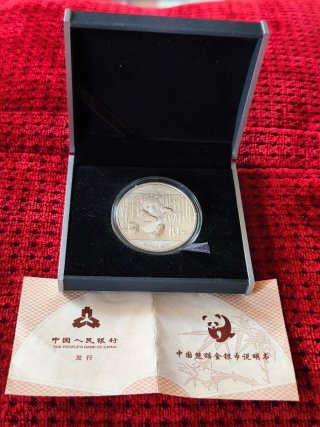 Moneda onza Panda China 2014 con 31,1g plata pura