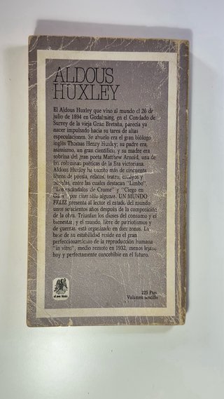 Un mundo feliz, Aldous Huxley 1982 libro vintage