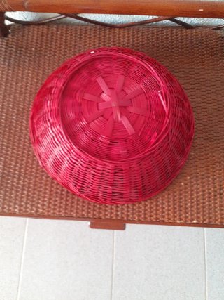 Panera de caña con asas   hecha a mano