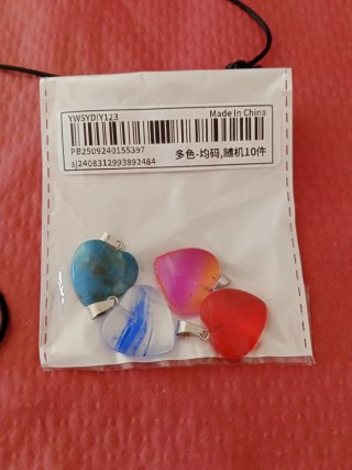 Lote 5 Colgantes Corazón Ópalo
