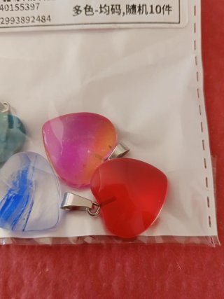 Lote 5 Colgantes Corazón Ópalo