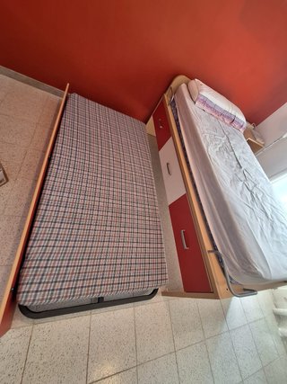 Cama nido de madera 90x190 con cajones 2 colchones