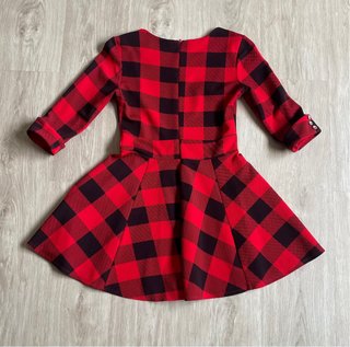 Vestido cuadros rojo y negro