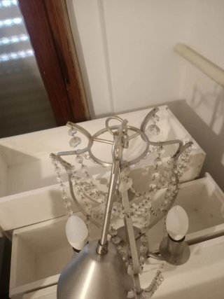 Lámpara de techo colgante de cristal y metal