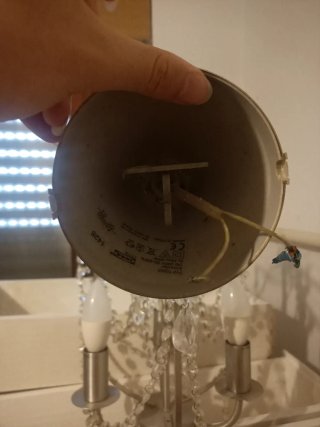Lámpara de techo colgante de cristal y metal