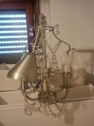 Lámpara de techo colgante de cristal y metal