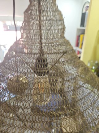 Lámpara de techo malla dorada