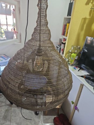 Lámpara de techo malla dorada