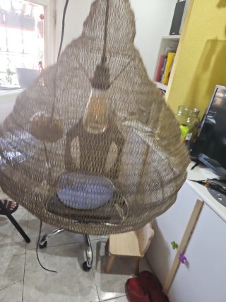 Lámpara de techo malla dorada