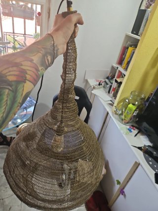 Lámpara de techo malla dorada