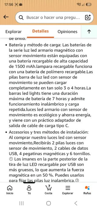 Luz LED con sensor de movimiento nueva precintada