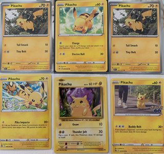 Lote 6 Cartas Pokémon Pikachu