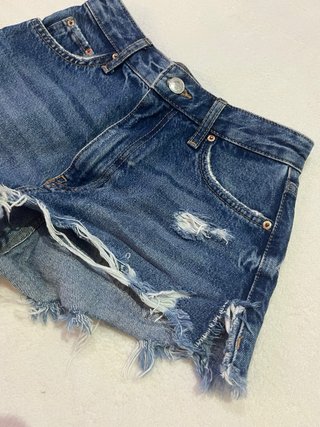 Pantalon Shorts vaqueros azul roto Bershka 34 xs